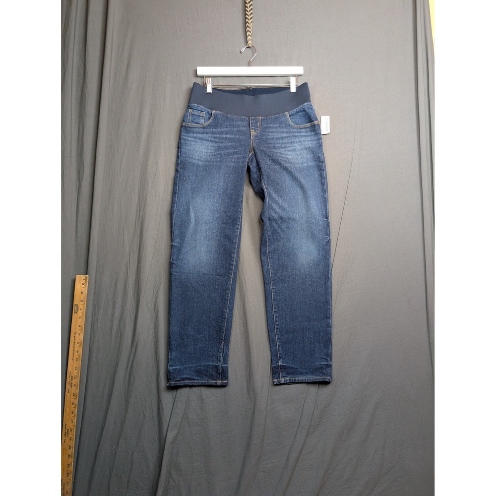 Old‎ Navy Maternity Jeans Size 2 Blue Dark Wash Straight Leg Elastic Belly Band